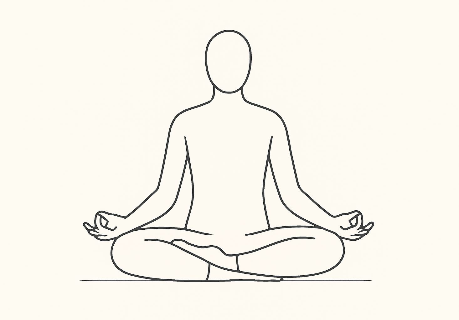 Yoga-Skizze, harmonisch und ruhig